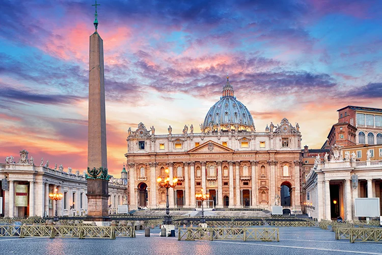 St. Peter’s Basilica and obelisk in St. Peter’s Square, Vatican City