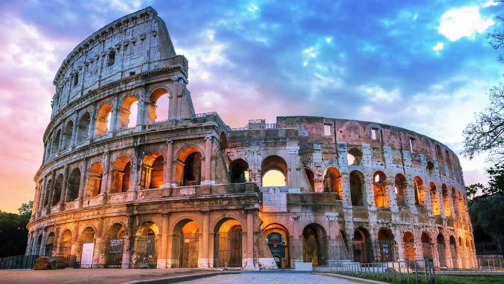 The Colosseum in Rome at golden hour