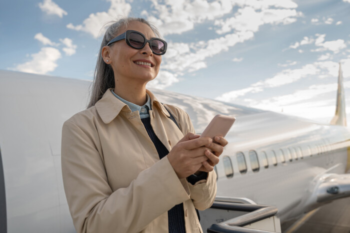Traveler getting support assistance during a trip