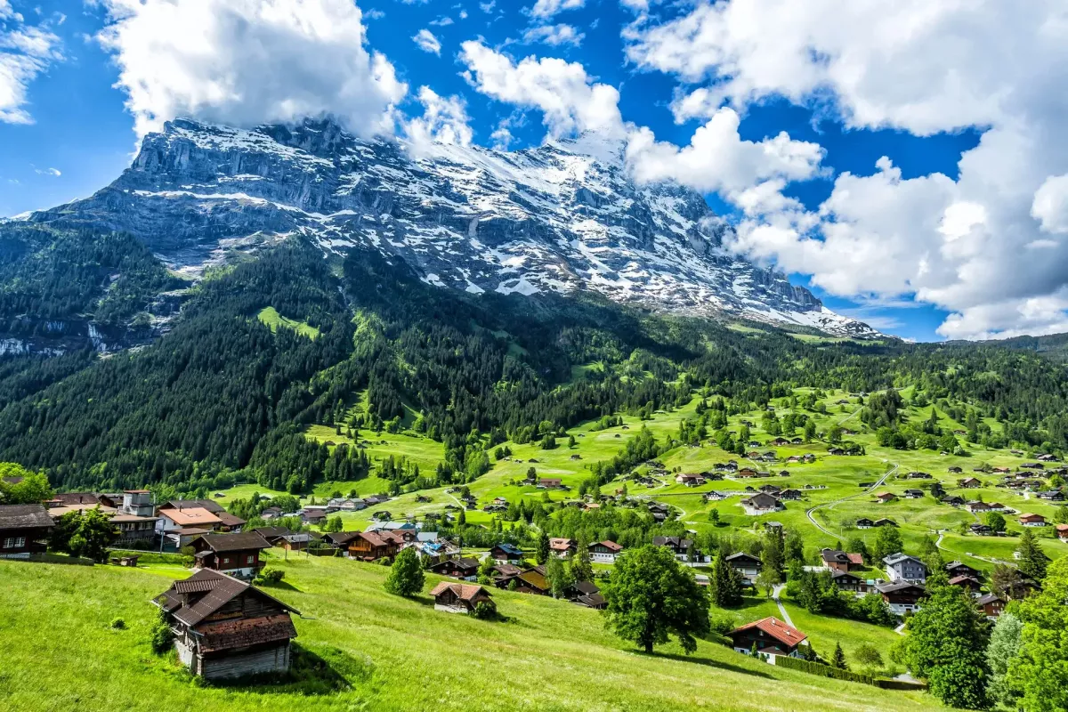 Grindelwald village beneath the Eiger