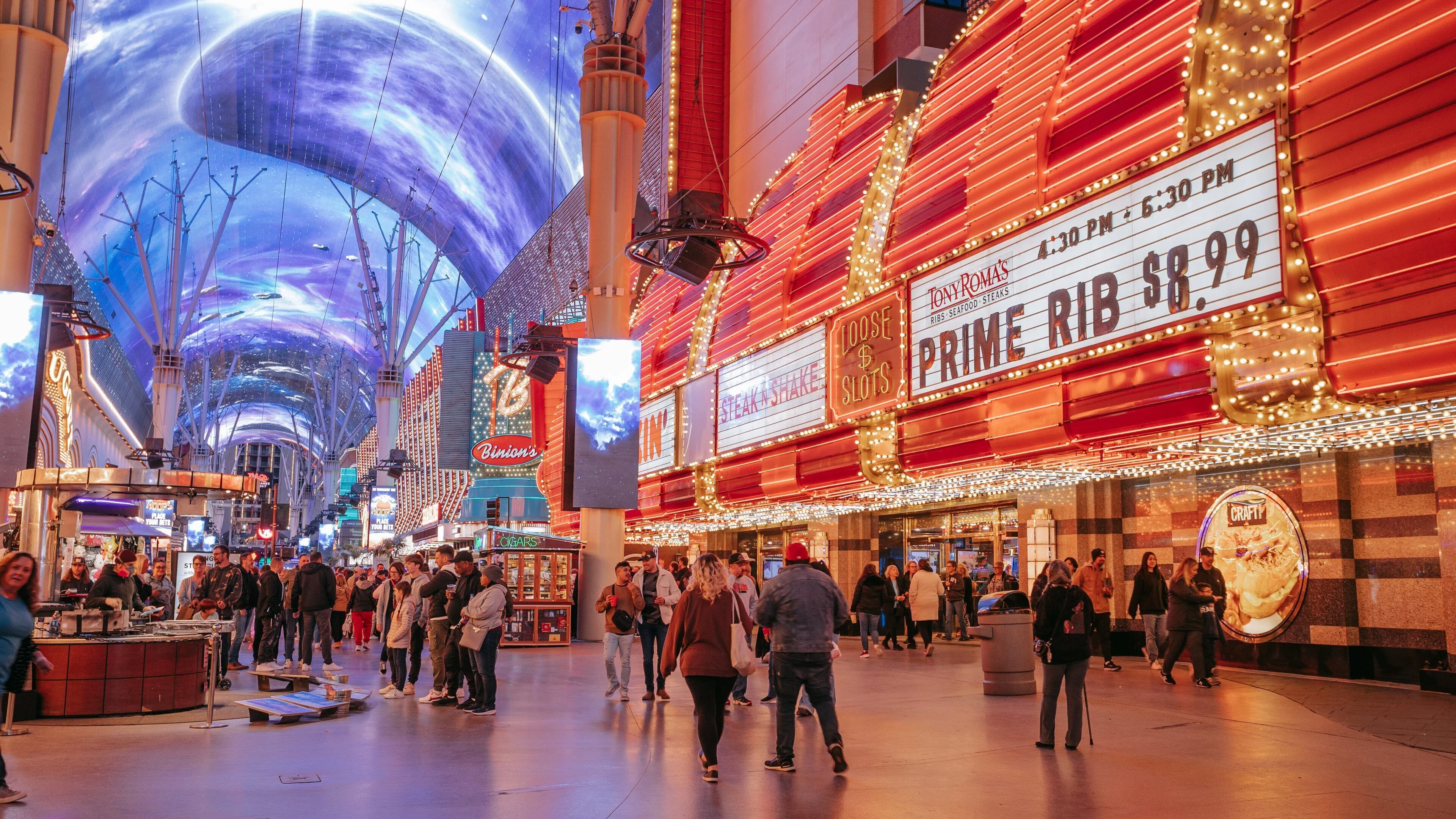 Fremont Street light canopy in downtown Las Vegas