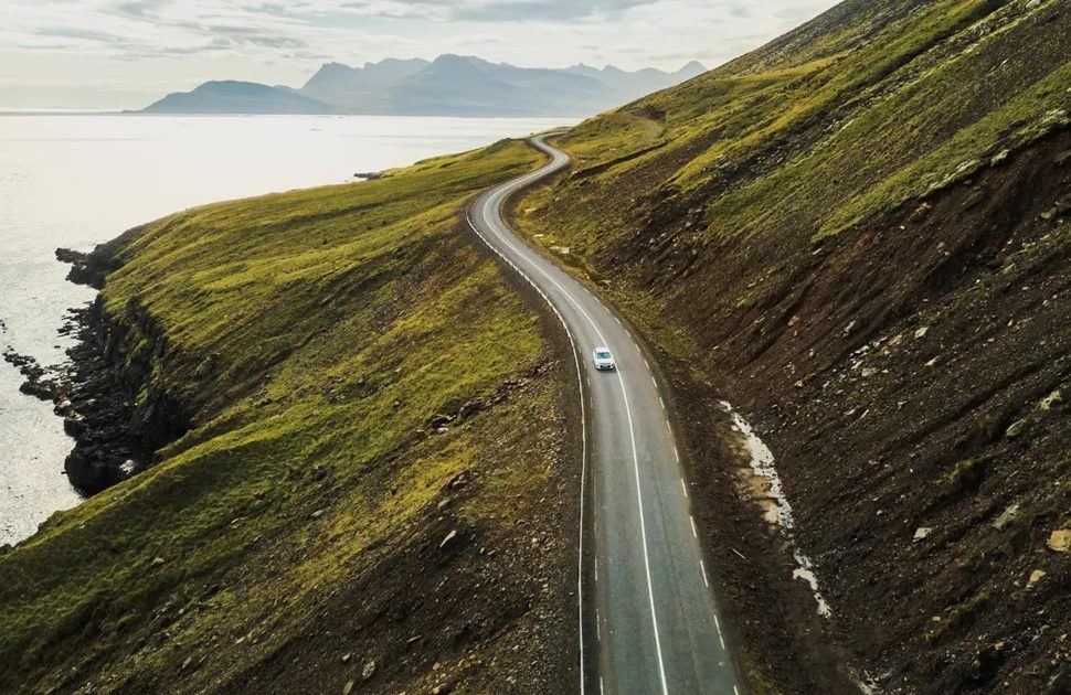 The Ring Road curving along the Icelandic coast