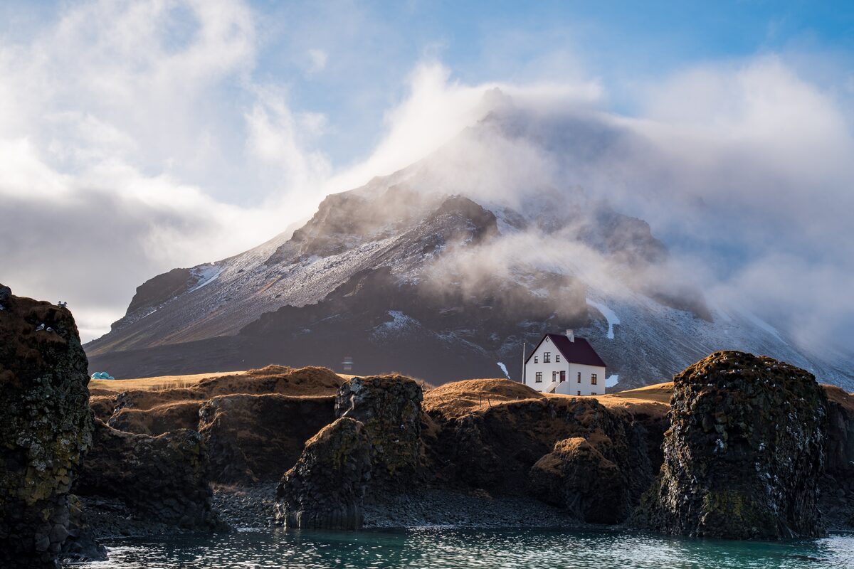 Coastal cliffs and lava fields of the Snæfellsnes peninsula