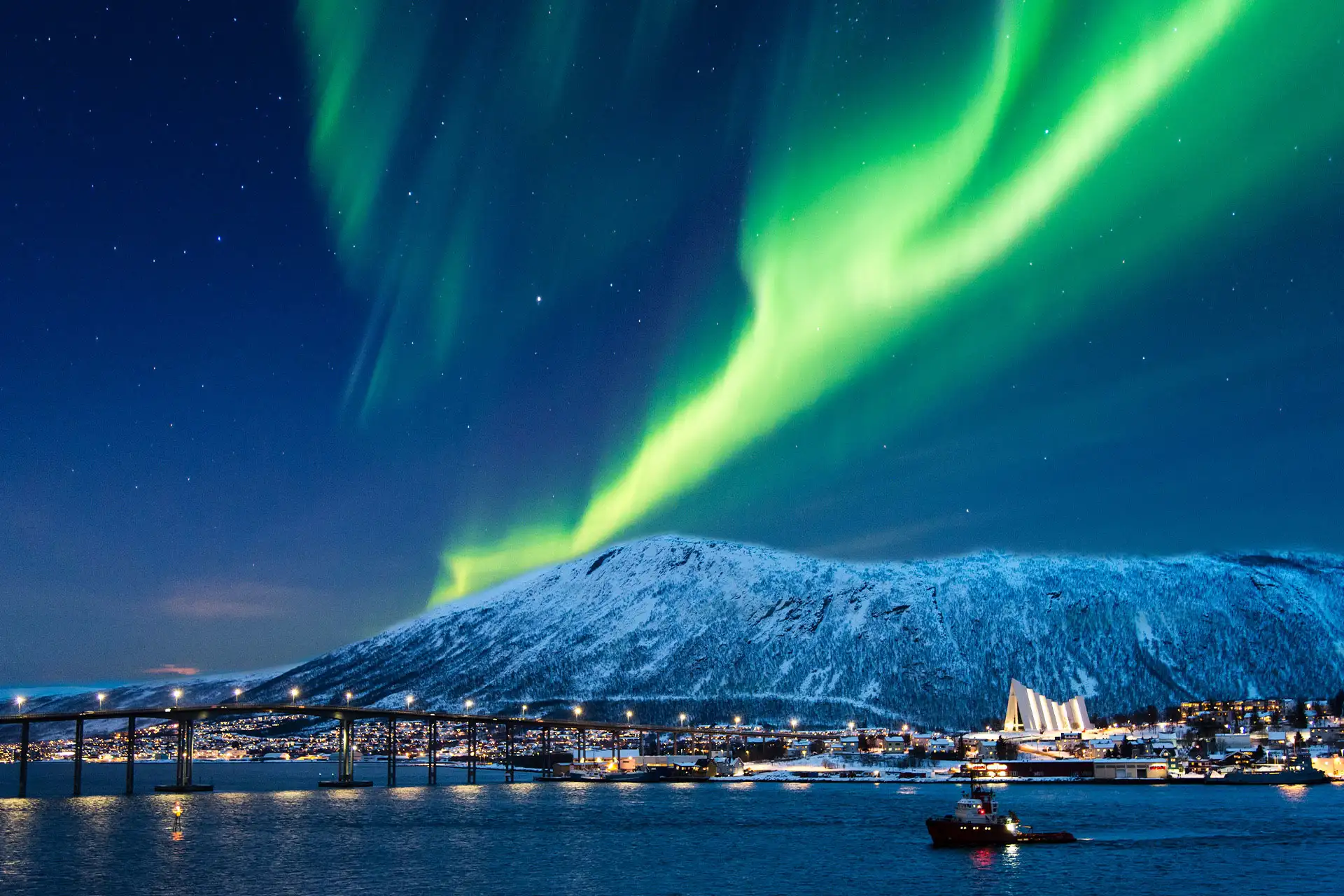 Northern Lights over the Norwegian Arctic coast