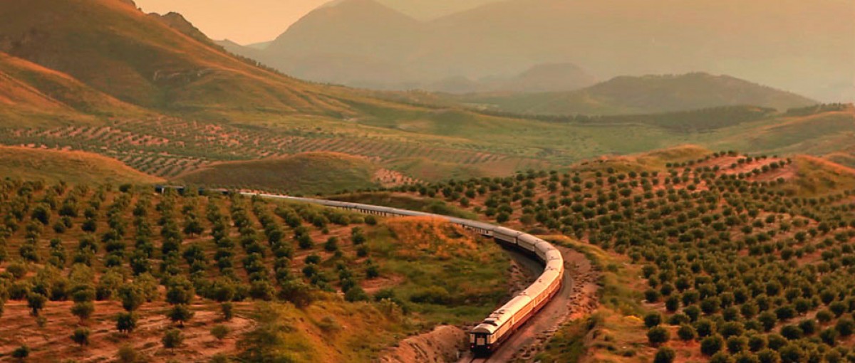 Spanish countryside seen from a train window